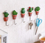 5pcs Stainless Steel Scculent Plants Hook Creative Cactus Kitchen Wall Door Hanger Sundries Cute Hooks Clothes Hangers