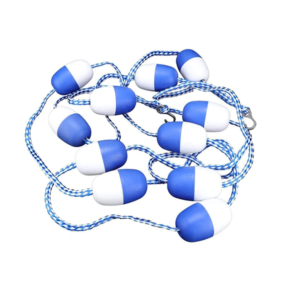 Swimming Pool Safety Float Line Divider Rope Kits with 2 Pre-Assembled Stainless Hooks Pool Accessories for Inground Swimming Pool
