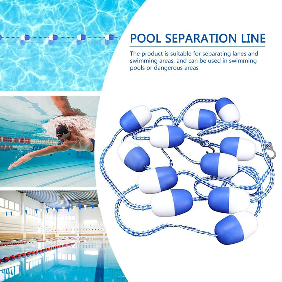 Swimming Pool Safety Float Line Divider Rope Kits with 2 Pre-Assembled Stainless Hooks Pool Accessories for Inground Swimming Pool