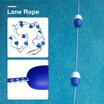 Swimming Pool Safety Float Line Divider Rope Kits with 2 Pre-Assembled Stainless Hooks Pool Accessories for Inground Swimming Pool
