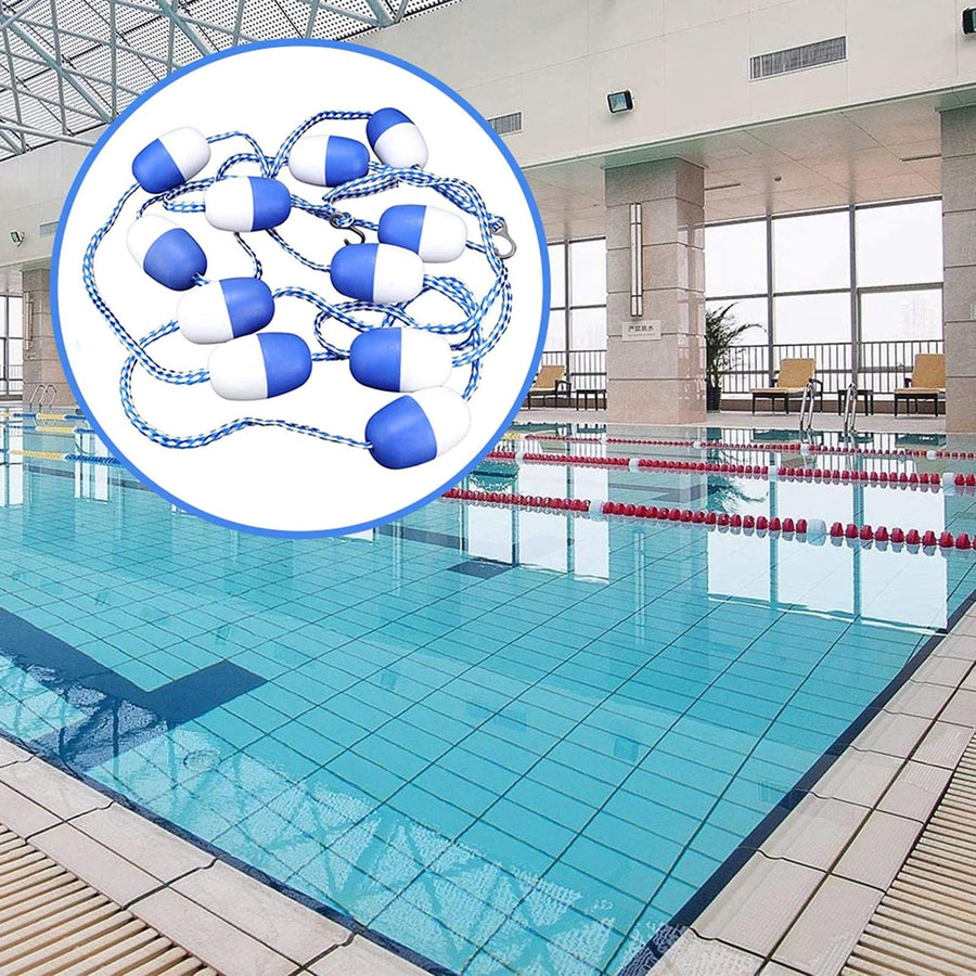 Swimming Pool Safety Float Line Divider Rope Kits with 2 Pre-Assembled Stainless Hooks Pool Accessories for Inground Swimming Pool