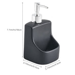 Soap Dispenser with Sponge Holder for Kitchen Sink, Hand Soap Pump Bottle and Storage 2-in-1 for Bathroom Countertop (Black)