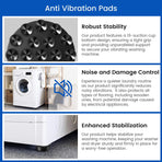 Anti Vibration Pads for Washing Machine - Reduce Noise and keep washing machine/Dryer from moving - 4 Pack Rubber Anti-vibration