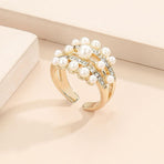 Pearl Rings for Women Stackable Pearl Rings Boho Pearl Rings Thin Beaded Rings Wedding Ring Jewelry Gift
