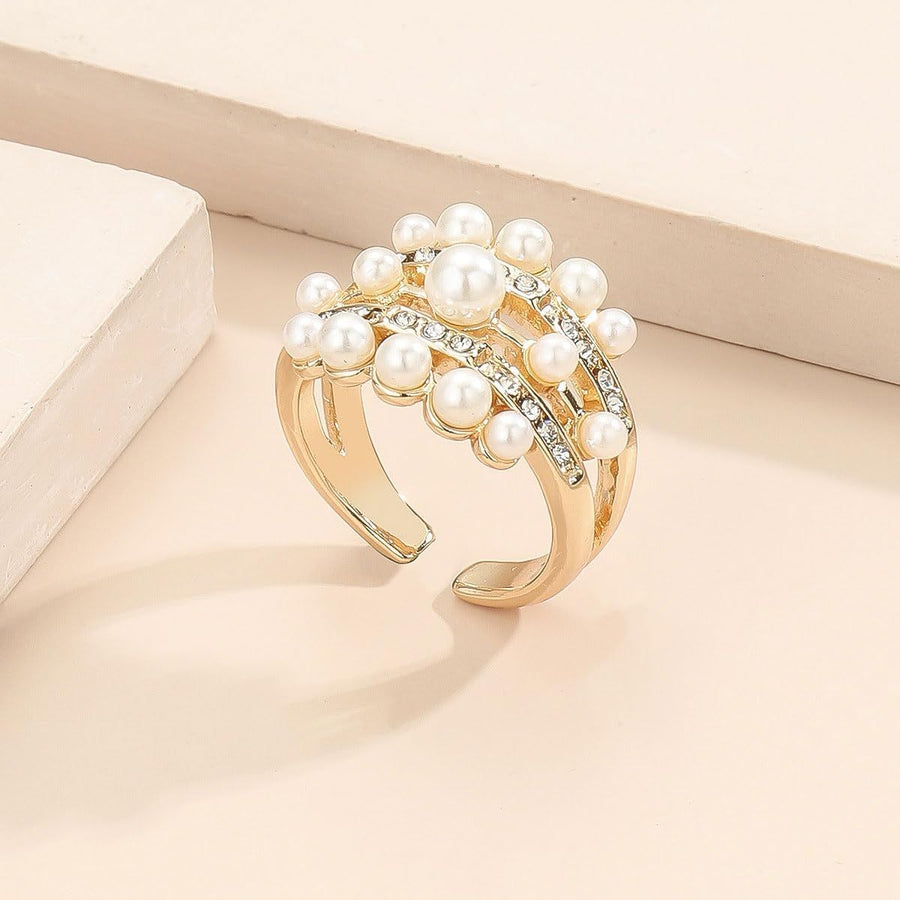 Pearl Rings for Women Stackable Pearl Rings Boho Pearl Rings Thin Beaded Rings Wedding Ring Jewelry Gift