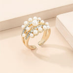 Pearl Rings for Women Stackable Pearl Rings Boho Pearl Rings Thin Beaded Rings Wedding Ring Jewelry Gift