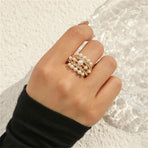 Pearl Rings for Women Stackable Pearl Rings Boho Pearl Rings Thin Beaded Rings Wedding Ring Jewelry Gift