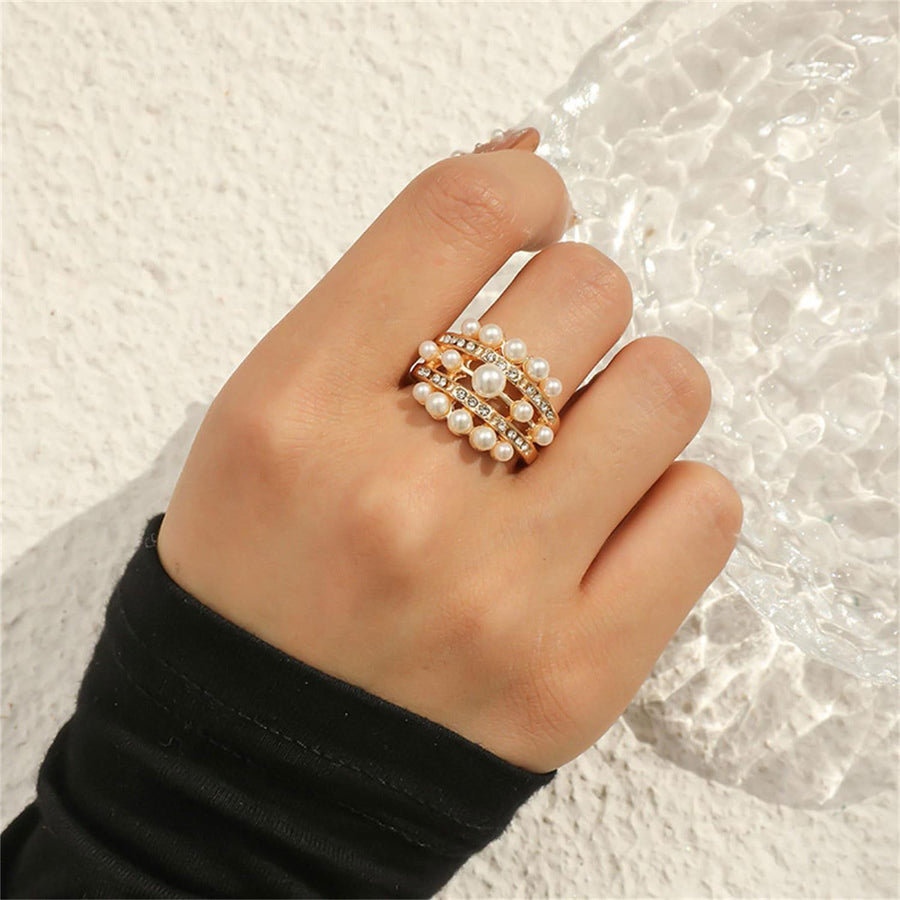 Pearl Rings for Women Stackable Pearl Rings Boho Pearl Rings Thin Beaded Rings Wedding Ring Jewelry Gift