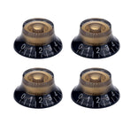 4Pcs Guitar Knobs, Top Hat Bell Style Rotary Knobs,Electric Guitar Bass Speed Volume Tone Control Knobs Fits