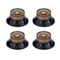 4Pcs Guitar Knobs, Top Hat Bell Style Rotary Knobs,Electric Guitar Bass Speed Volume Tone Control Knobs Fits