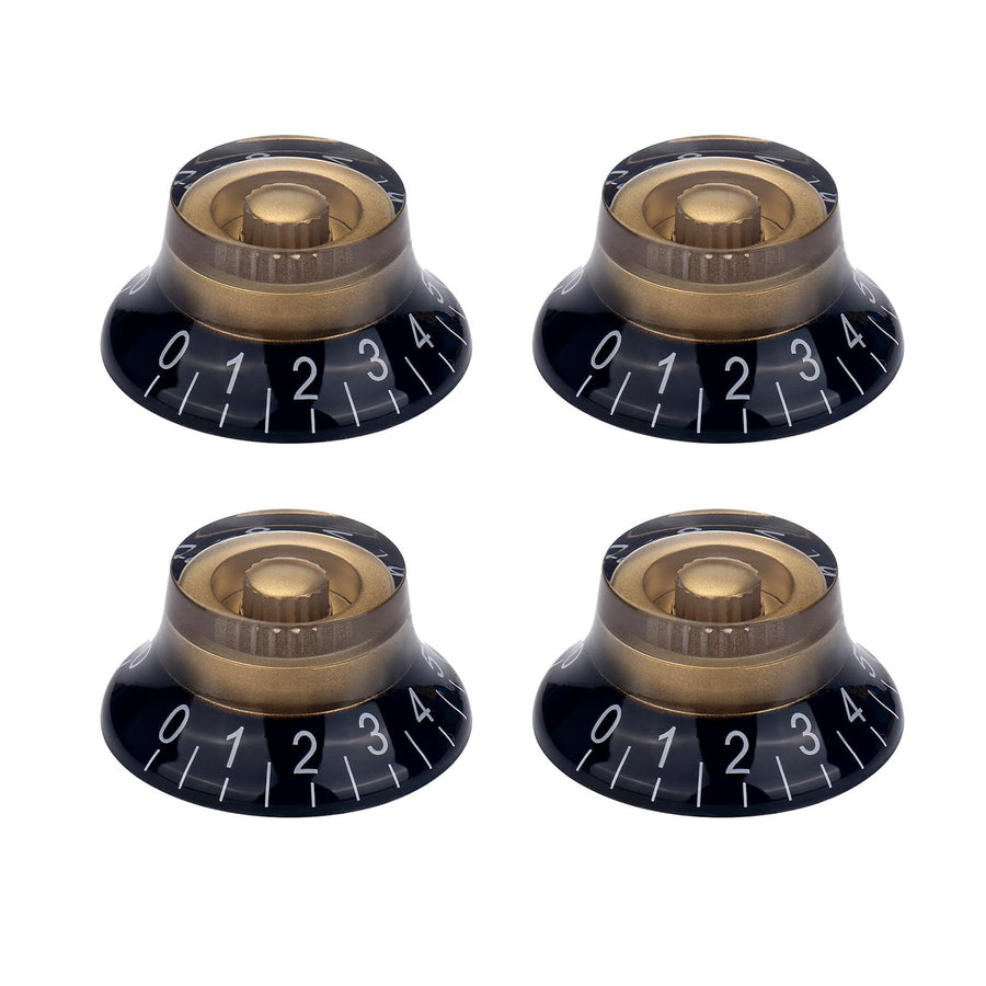 4Pcs Guitar Knobs, Top Hat Bell Style Rotary Knobs,Electric Guitar Bass Speed Volume Tone Control Knobs Fits