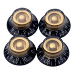 4Pcs Guitar Knobs, Top Hat Bell Style Rotary Knobs,Electric Guitar Bass Speed Volume Tone Control Knobs Fits