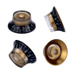 4Pcs Guitar Knobs, Top Hat Bell Style Rotary Knobs,Electric Guitar Bass Speed Volume Tone Control Knobs Fits