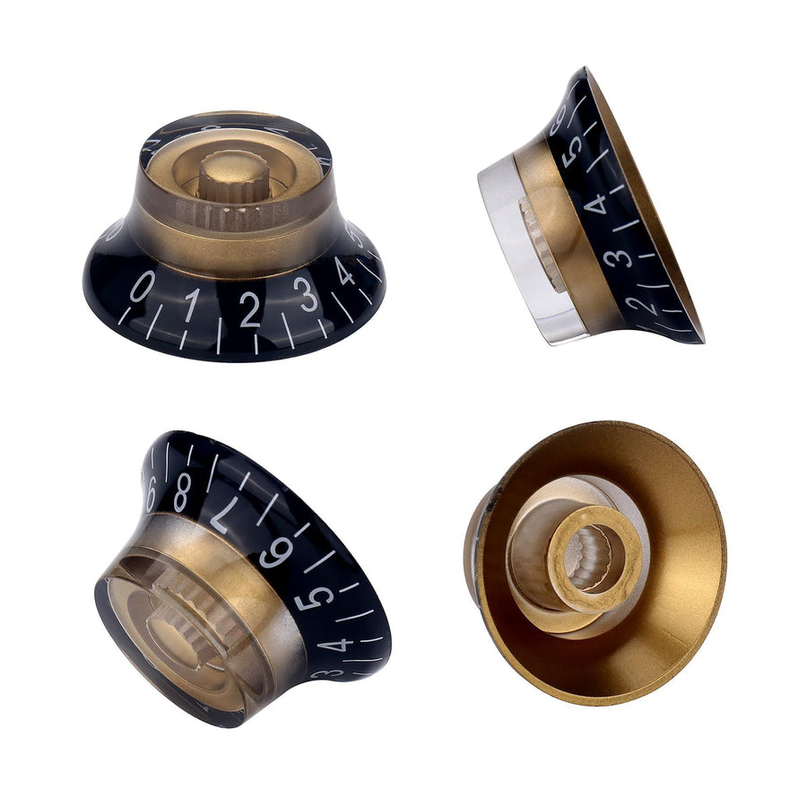 4Pcs Guitar Knobs, Top Hat Bell Style Rotary Knobs,Electric Guitar Bass Speed Volume Tone Control Knobs Fits