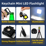 Mini LED Flashlight Keychain Light Multifunctional Portable Camping Flashlights USB Charging Work Lights Fishing Lanterna