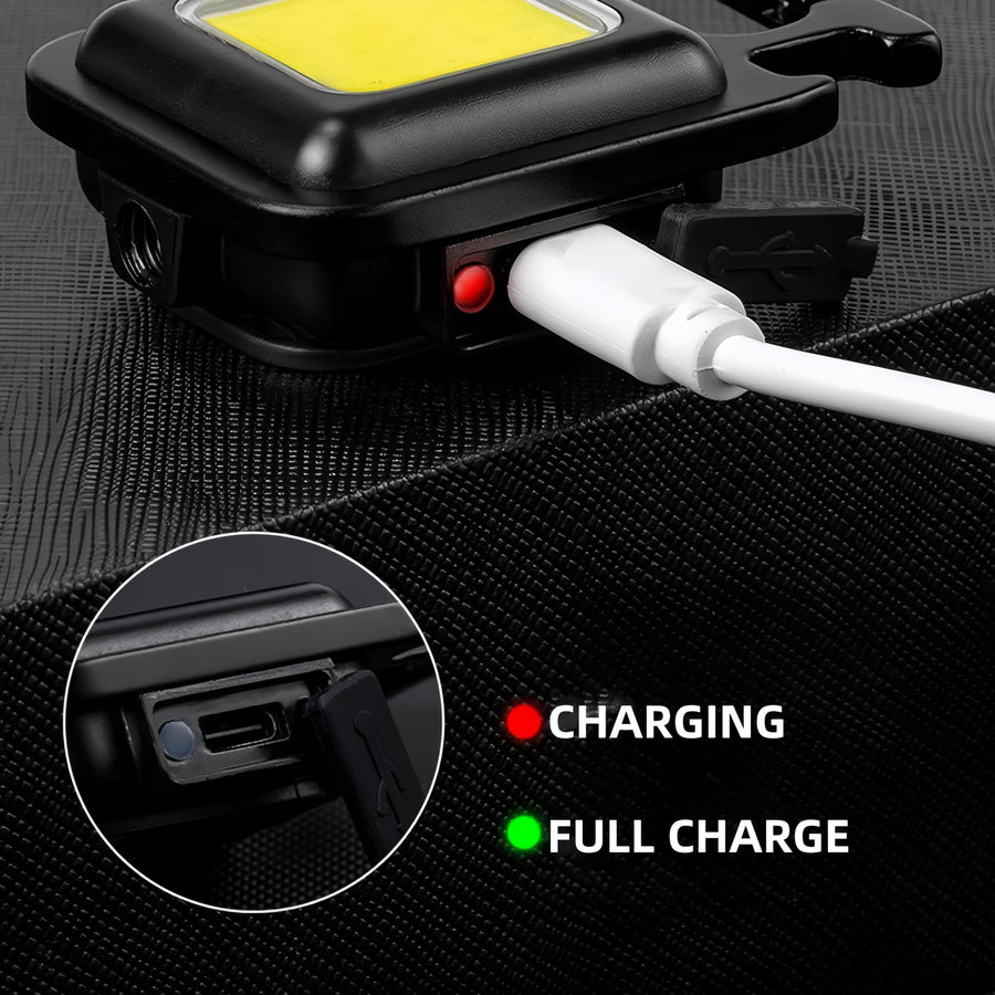 Mini LED Flashlight Keychain Light Multifunctional Portable Camping Flashlights USB Charging Work Lights Fishing Lanterna