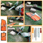 10 Pcs Chainsaw File, Chainsaw Sharpener Kit, Round Chainsaw Sharpening, Flat File,Depth Gauge,Quick Check Gauge