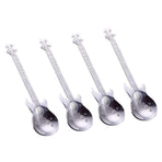 Coffee Tea Spoons, Stainless Steel Stirring Mixing Spoons, Fun Gift for Music Lover Cute Sturdy Teaspoons, Pack of 4, Silver