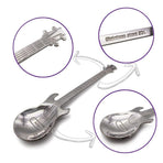 Coffee Tea Spoons, Stainless Steel Stirring Mixing Spoons, Fun Gift for Music Lover Cute Sturdy Teaspoons, Pack of 4, Silver