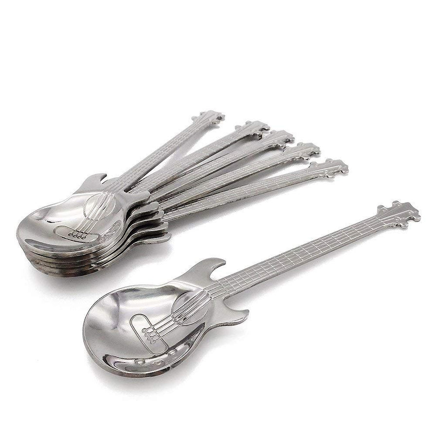 Coffee Tea Spoons, Stainless Steel Stirring Mixing Spoons, Fun Gift for Music Lover Cute Sturdy Teaspoons, Pack of 4, Silver