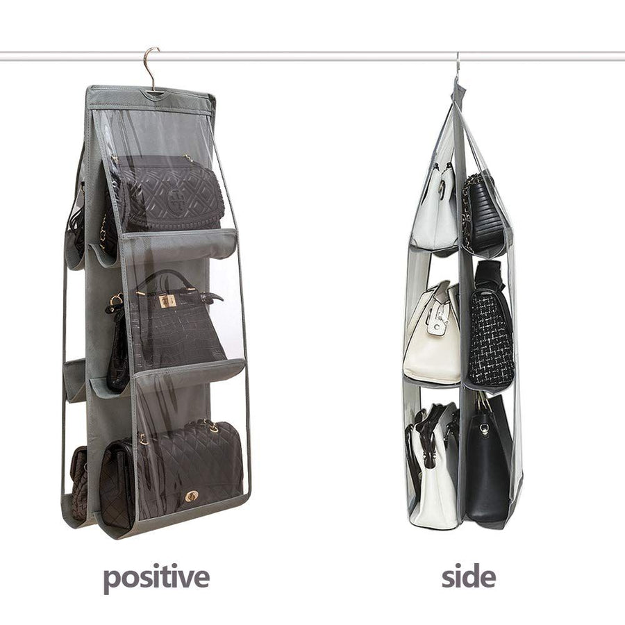 Purses Hanger Hanging Handbag Organizer Bags Storage Holder for Closet with 6 Larger Pockets  large capacity