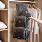 Purses Hanger Hanging Handbag Organizer Bags Storage Holder for Closet with 6 Larger Pockets  large capacity