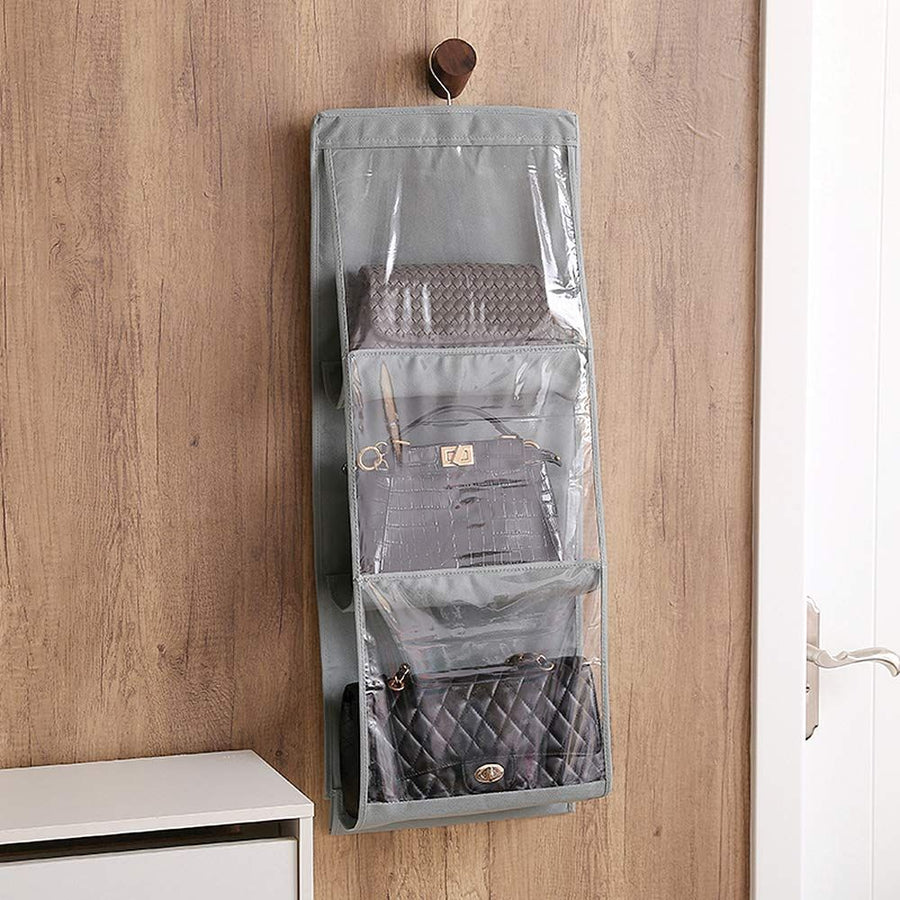 Purses Hanger Hanging Handbag Organizer Bags Storage Holder for Closet with 6 Larger Pockets  large capacity