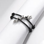 Astronaut Bracelets for Couples Crystal Jewelry Gifts for Mutual Attraction Matching Friendship Handmade Braided Rope 2pcs