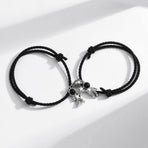 Astronaut Bracelets for Couples Crystal Jewelry Gifts for Mutual Attraction Matching Friendship Handmade Braided Rope 2pcs