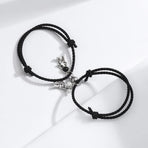 Astronaut Bracelets for Couples Crystal Jewelry Gifts for Mutual Attraction Matching Friendship Handmade Braided Rope 2pcs