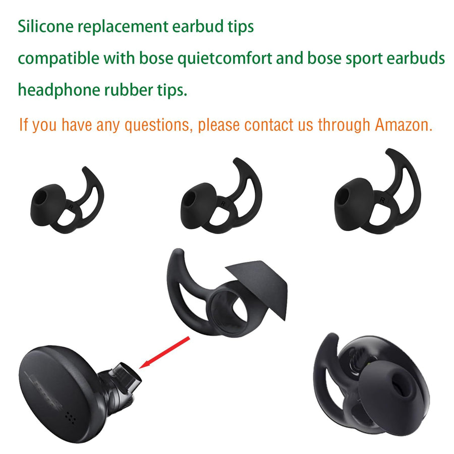 Earbud Replacement Tips Silicone Earbud Tips Earbud Caps Compatible with and Sport Headphone Ear Tips Earbud Rubber Tips 3 Pairs