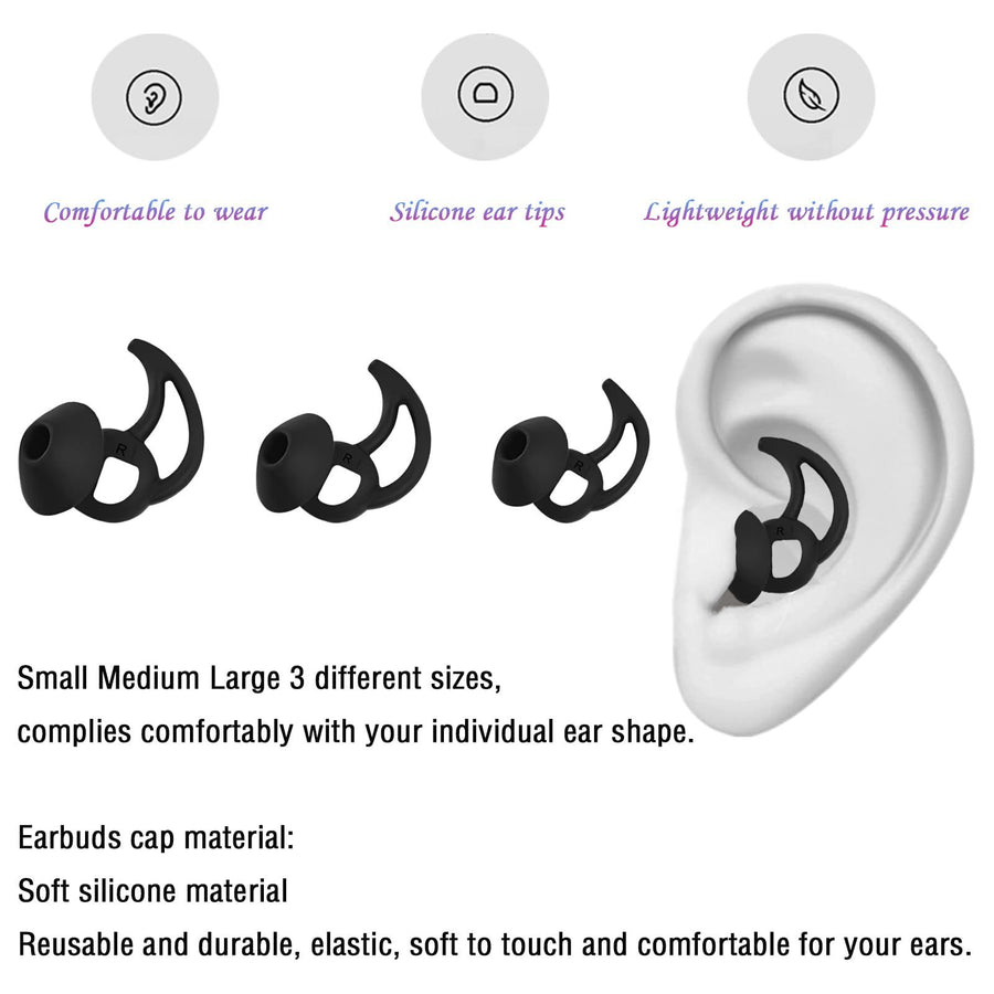 Earbud Replacement Tips Silicone Earbud Tips Earbud Caps Compatible with and Sport Headphone Ear Tips Earbud Rubber Tips 3 Pairs