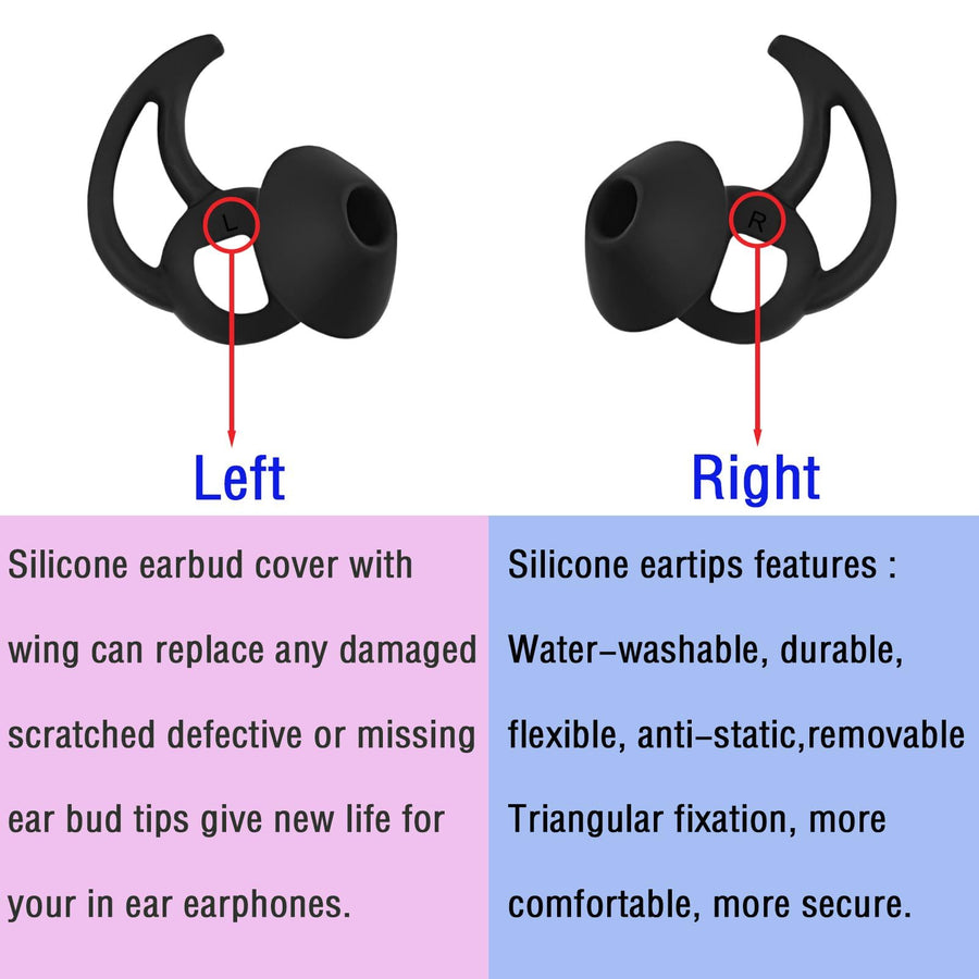 Earbud Replacement Tips Silicone Earbud Tips Earbud Caps Compatible with and Sport Headphone Ear Tips Earbud Rubber Tips 3 Pairs