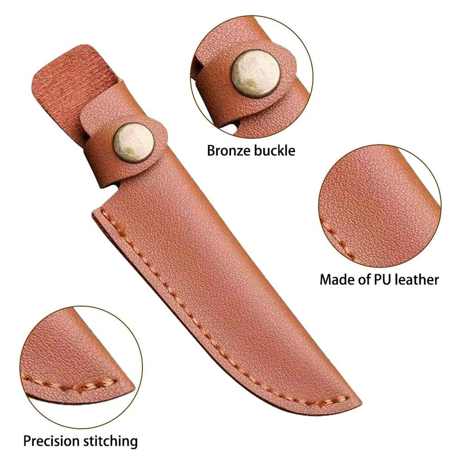2PCS Leather Knife Sheath,Straight Knife Pouch Knife Cover Sleeve with Belt Loop for Outdoor Hunting Camping