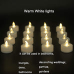 Battery Tea Lights Candles - LED Tea Light  Pack of 12 Battery Operated (Warm White) for Party Garden Gift