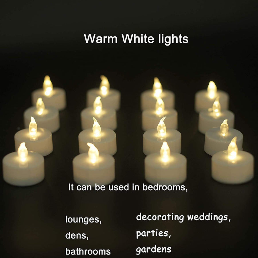 Battery Tea Lights Candles - LED Tea Light  Pack of 12 Battery Operated (Warm White) for Party Garden Gift