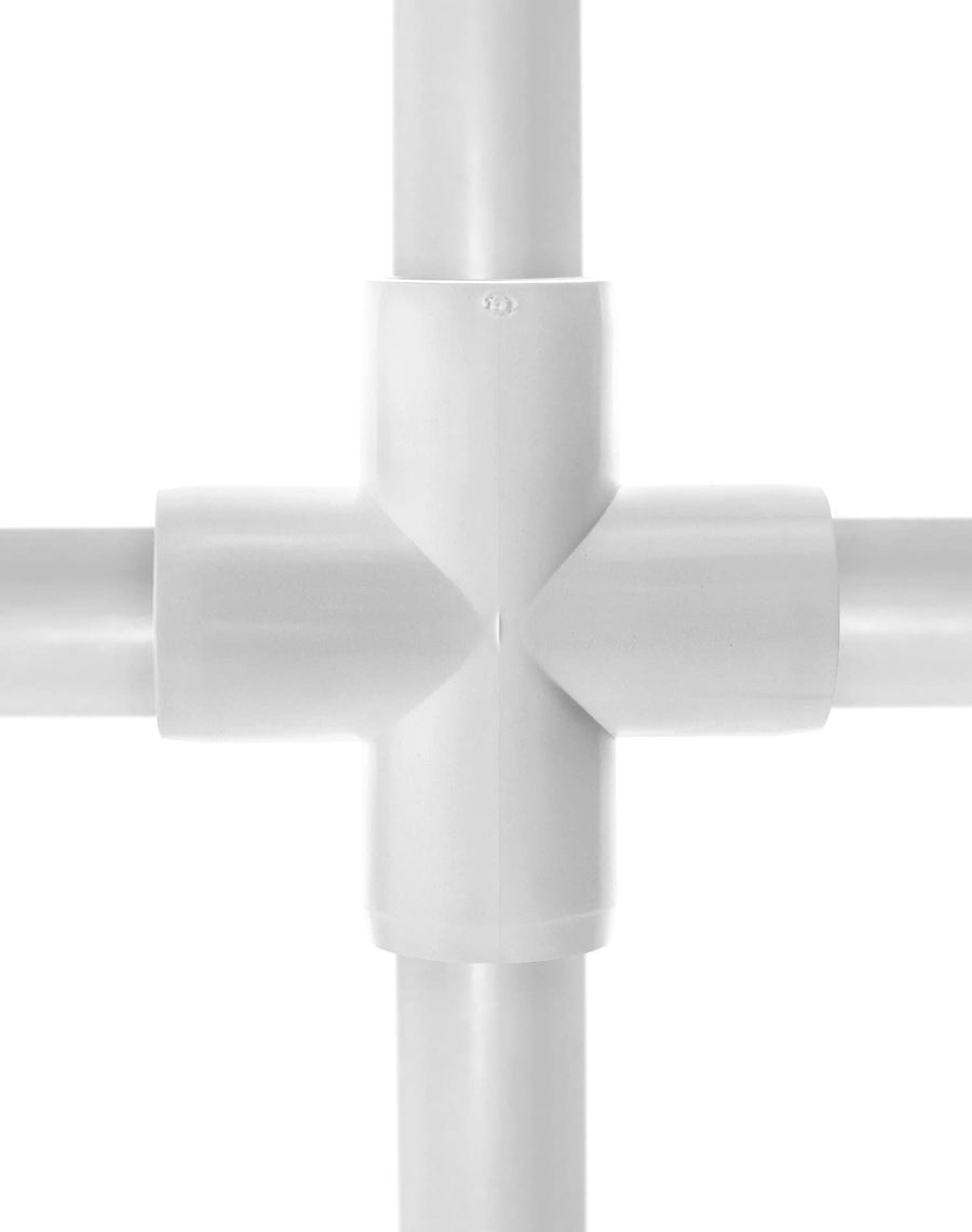 4 Way 1" Cross PVC Fitting, 8 Pack PVC Fitting Connector, Furniture Grade, for Building Furniture and PVC Structures, White