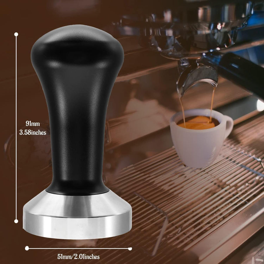 51mm Coffee Hand Tamper Stainless Steel Base Professional Espresso Press for Coffee Machine Barista Tool (51mm)