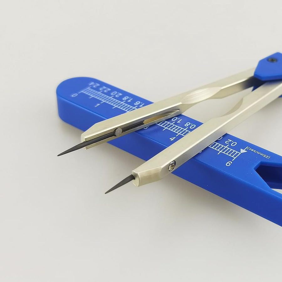 Calipers Nursing or Doctor Caliper Divider for Measuring Drafting Electrocardiographs with Ruler (Blue)