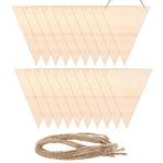 Hanging Wood Sign with Rope, Triangle Shape Wooden Label 4.7"x4" Blank Wooden Crafts for DIY Projects, Christmas, Pack of 20