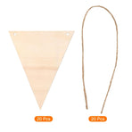 Hanging Wood Sign with Rope, Triangle Shape Wooden Label 4.7"x4" Blank Wooden Crafts for DIY Projects, Christmas, Pack of 20