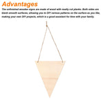 Hanging Wood Sign with Rope, Triangle Shape Wooden Label 4.7"x4" Blank Wooden Crafts for DIY Projects, Christmas, Pack of 20