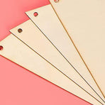 Hanging Wood Sign with Rope, Triangle Shape Wooden Label 4.7"x4" Blank Wooden Crafts for DIY Projects, Christmas, Pack of 20