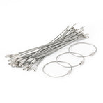 Keychain, 100 Pack of 5.9inches Stainless Steel Wire Ring 1.5mm Cable Loop Rings for Hanging Luggage Tag, Keys and ID Tag