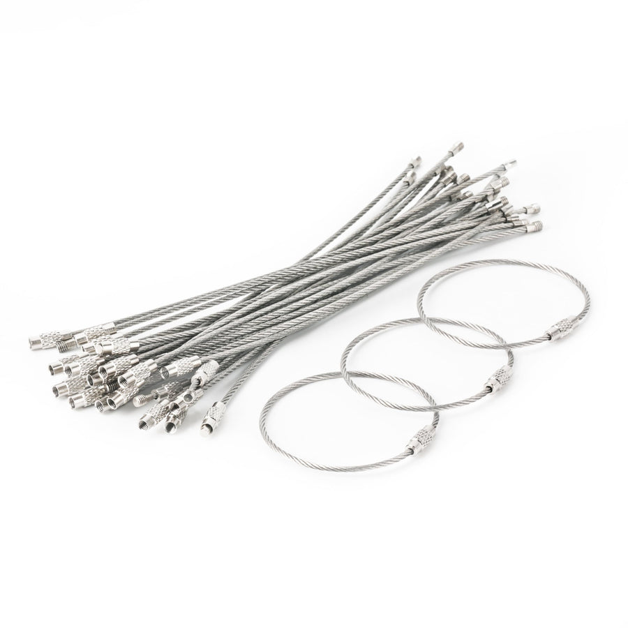 Keychain, 100 Pack of 5.9inches Stainless Steel Wire Ring 1.5mm Cable Loop Rings for Hanging Luggage Tag, Keys and ID Tag