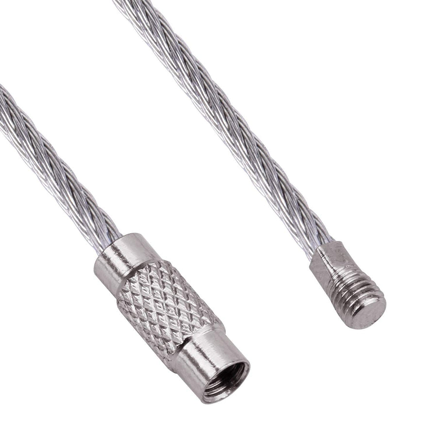 Keychain, 100 Pack of 5.9inches Stainless Steel Wire Ring 1.5mm Cable Loop Rings for Hanging Luggage Tag, Keys and ID Tag