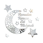 Wall Stickers Ramadan Decorations Eid Al-Fitr Home Ornament 3D Ramadan Moon Star Acrylic Wall Art Decor Living Room
