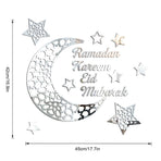 Wall Stickers Ramadan Decorations Eid Al-Fitr Home Ornament 3D Ramadan Moon Star Acrylic Wall Art Decor Living Room