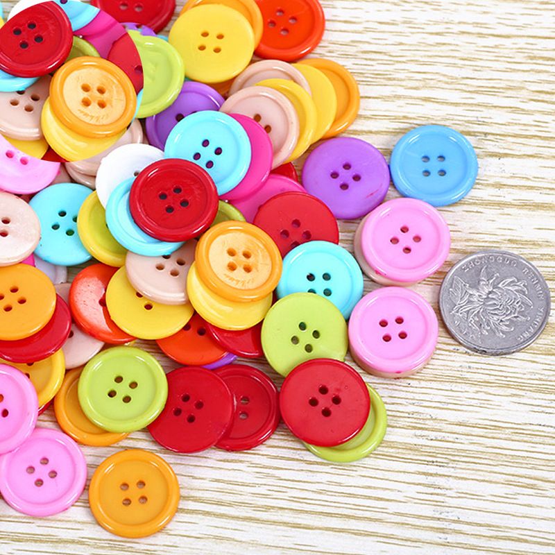 1 Inch Buttons Sewing Flatback Resin Button Pack of Classic round shaped buttons Easy to Use 100 pc