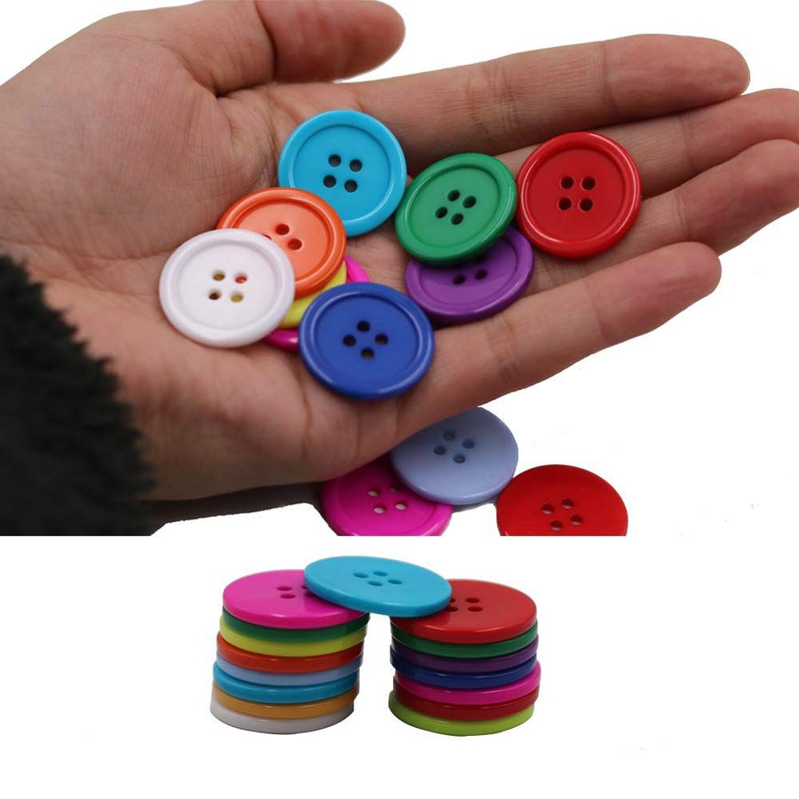1 Inch Buttons Sewing Flatback Resin Button Pack of Classic round shaped buttons Easy to Use 100 pc